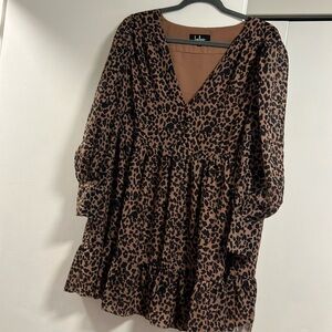 Lulu babydoll leapard print dress